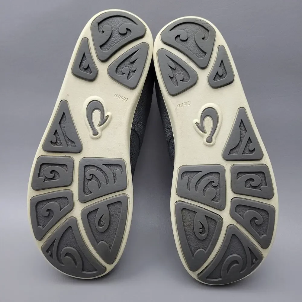 Olukai Nohea Moku Men's Casual Slip On Boat Shoes Size 9 Gray Black